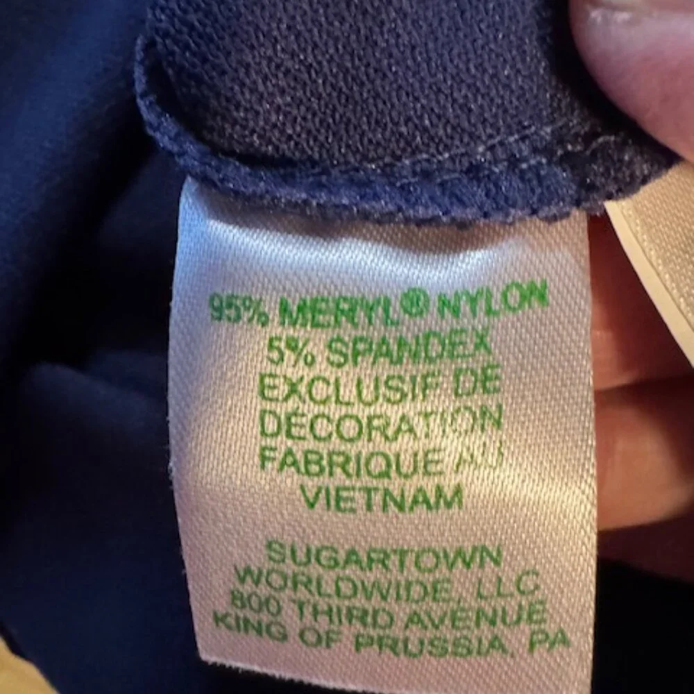 Lilly Pulitzer NWT Luxletic Martina Polo Top | UPF 50+ Navy Golf Ruffle Tank M - Picture 6 of 9